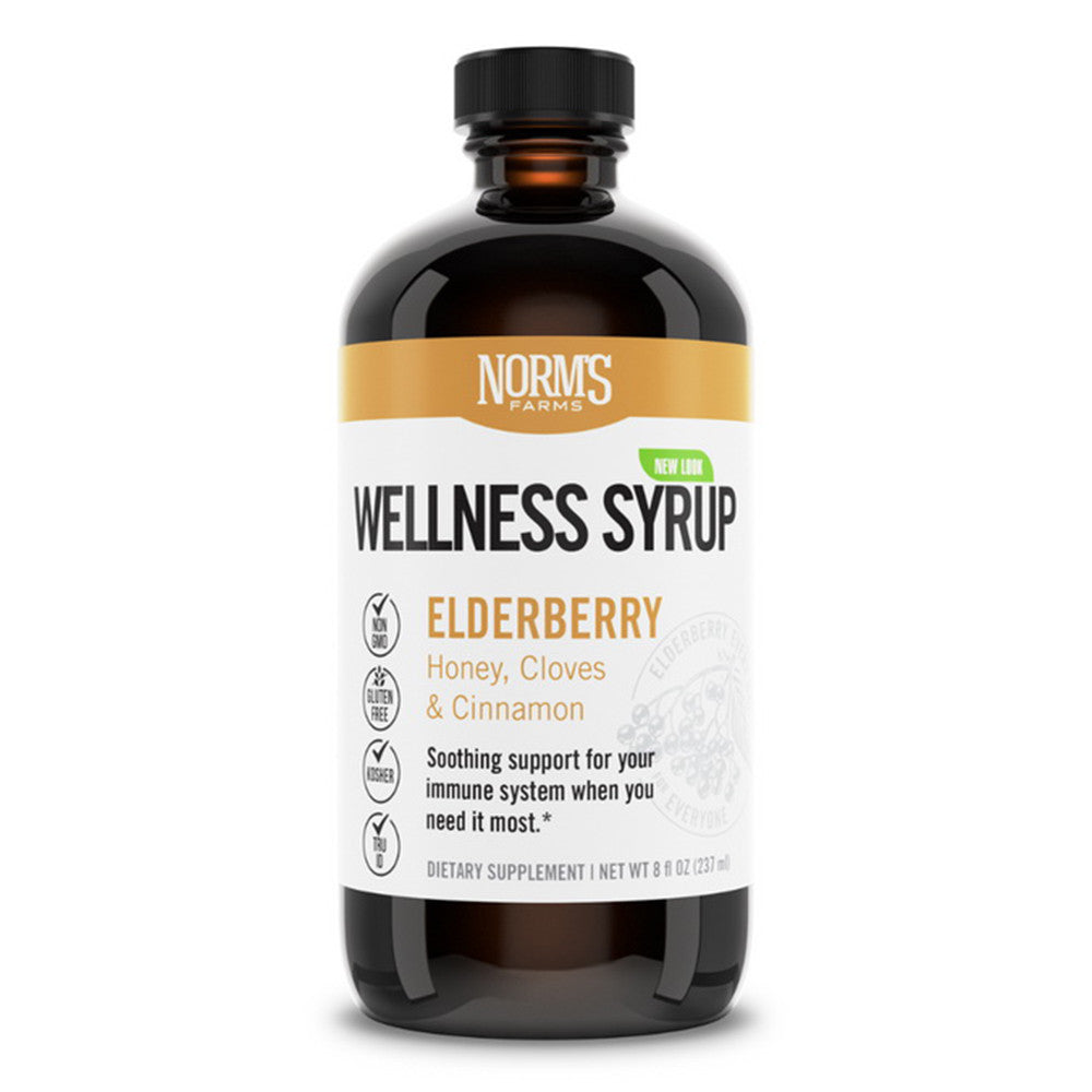Norms Farms Elderberry Wellness Syrup for Soothing Support, 8 Oz